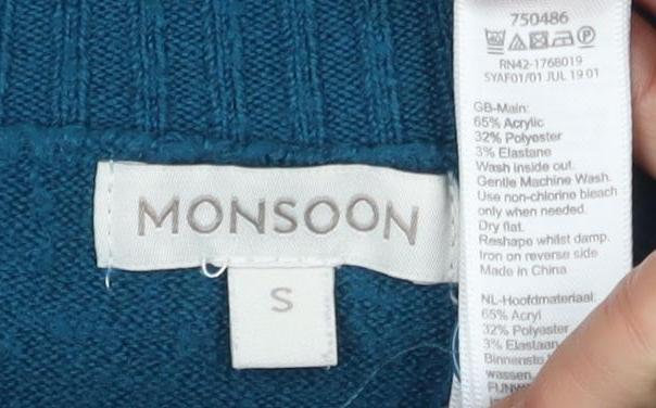 NOOSNOW Women’s Blue High Neck Pullover Jumper S