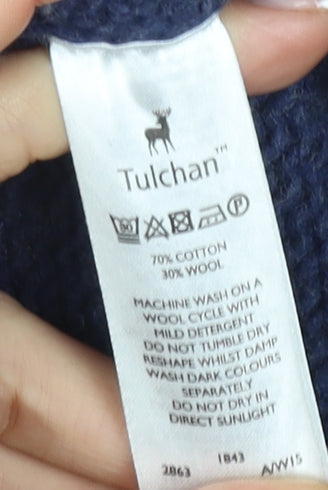 Tulchan Women's Blue Knit Cardigan S with Pockets