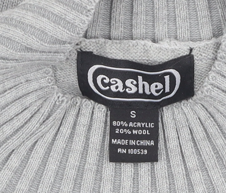 Cashel Women's Grey Striped Pullover Jumper, S, Casual Style
