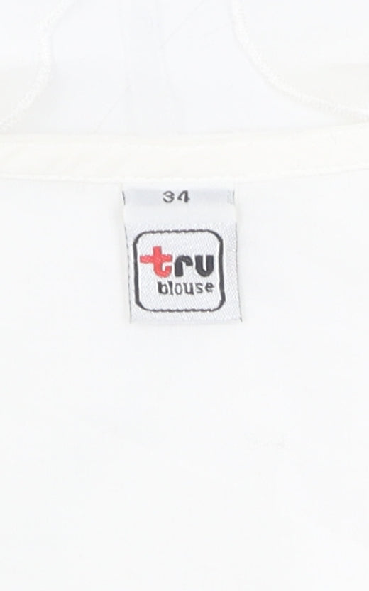 tru Women's White Cotton Blouse Size 6