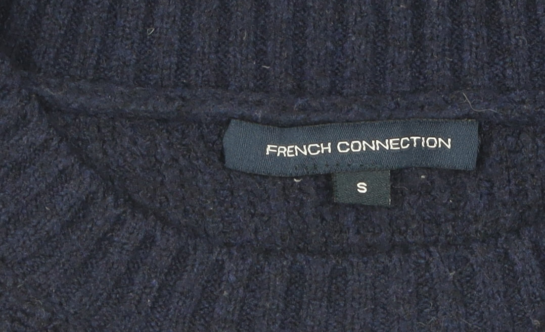French Connection Women's Blue Wool Blend Pullover Jumper