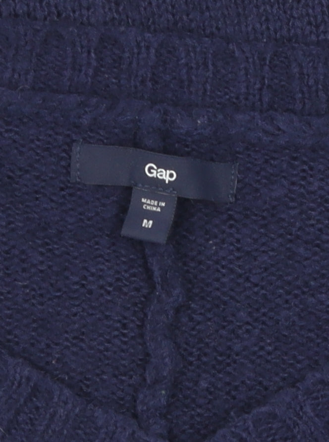 Gap Women's Blue Pullover Jumper, Size M, V-Neck Knit