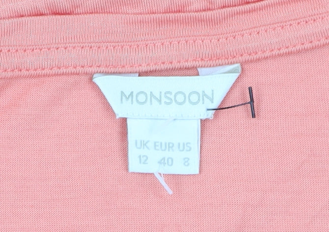 Monsoon Women's Pink Classic T-Shirt, Size 12