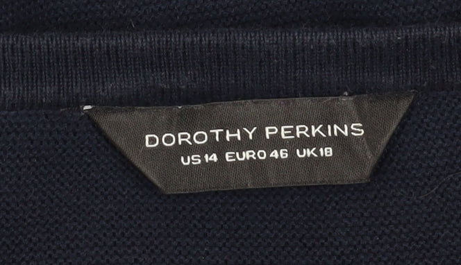 Dorothy Perkins Women's Blue Pullover V-Neck Jumper Size 18