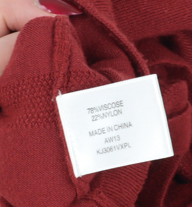 CC Women's Red Boat Neck Pullover Jumper, Size L