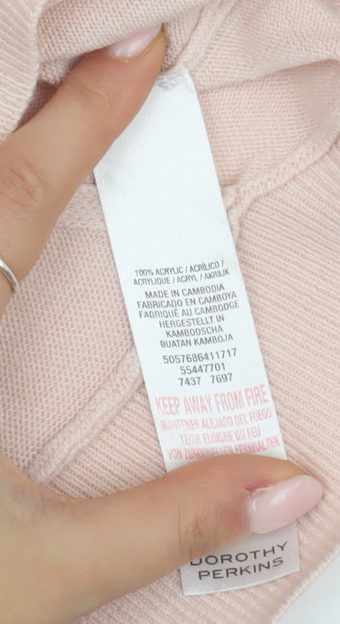 Dorothy Perkins Women's Pink Pullover Jumper Size 10