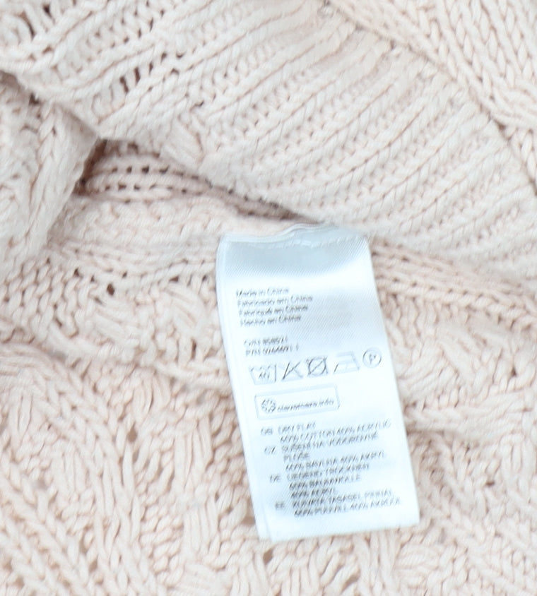 H&M Women's Beige Cable-Knit Pullover Jumper XS