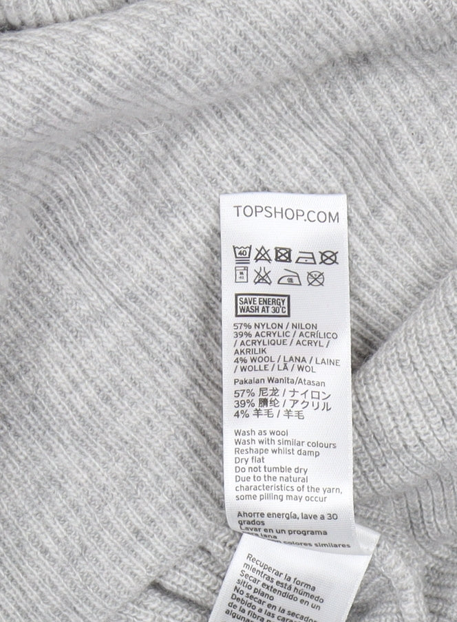 Topshop Women's Grey V-Neck Pullover Jumper Size 6