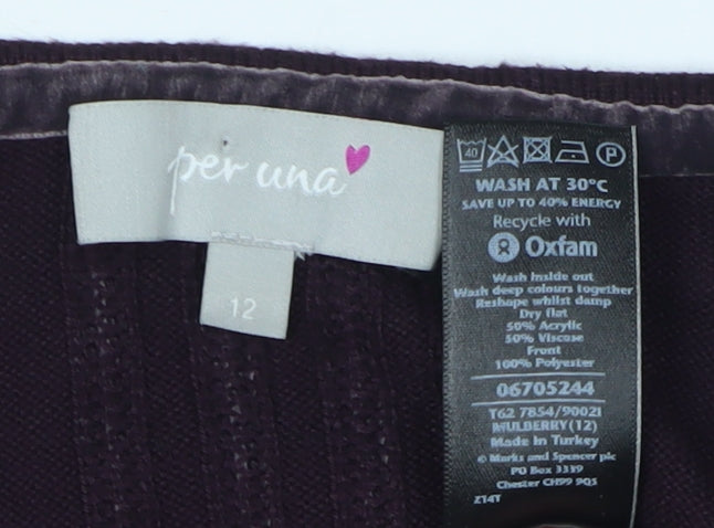 Marks & Spencer Women's Purple Cardigan Size 12