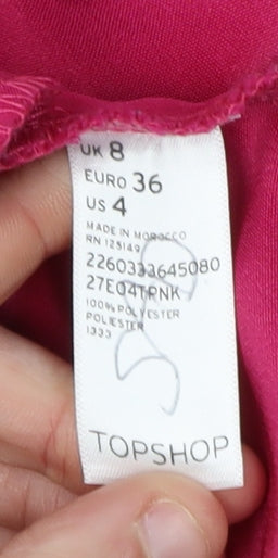 Topshop Women's Pink Skirt, Size 8, Polyester