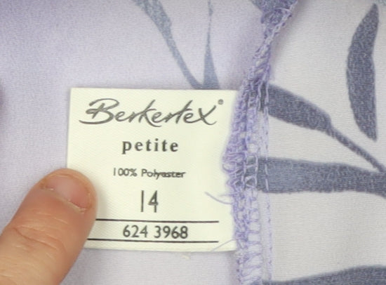 Berketex Women's Purple Floral Blouse, Size 14, Petite