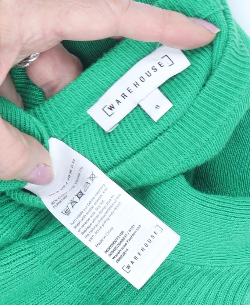 Warehouse Women's Green Pullover Jumper S