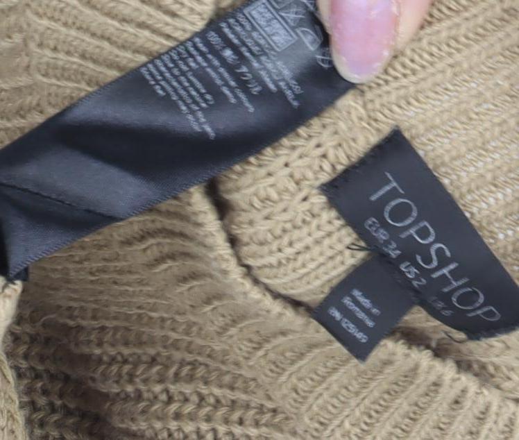 Topshop Women's Beige Pullover Jumper, Size 2