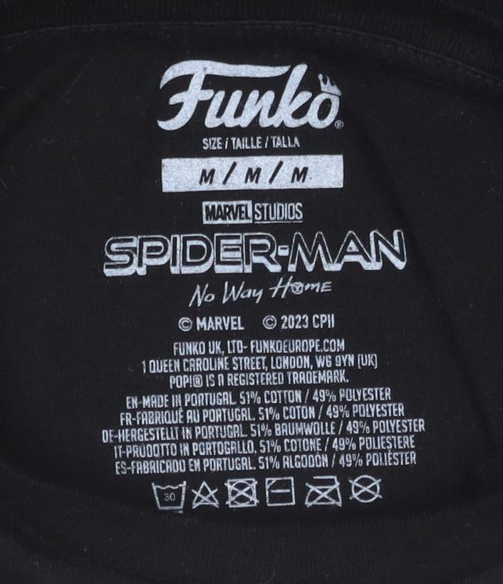 Funko Men's Spider-Man Black M T-Shirt, Graphic Print