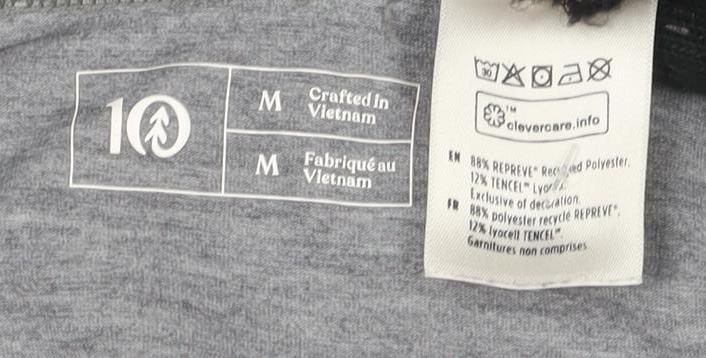 Women's Grey Basic T-Shirt M Activewear Raglan Sleeve
