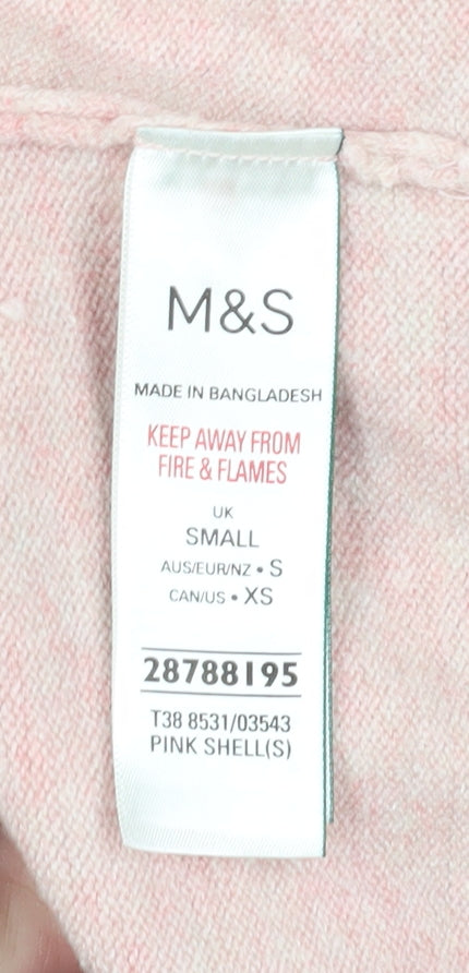 Marks & Spencer Women's Pink Crew Neck Pullover Jumper S