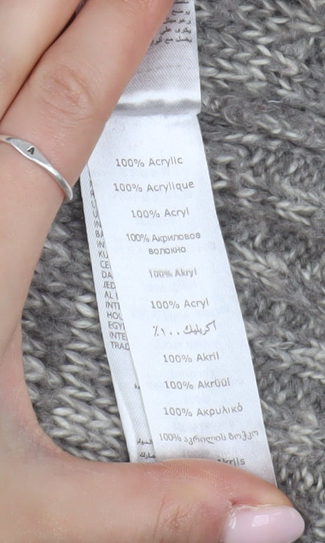 New Look Women’s Grey Cable-Knit Cardigan - Size 10