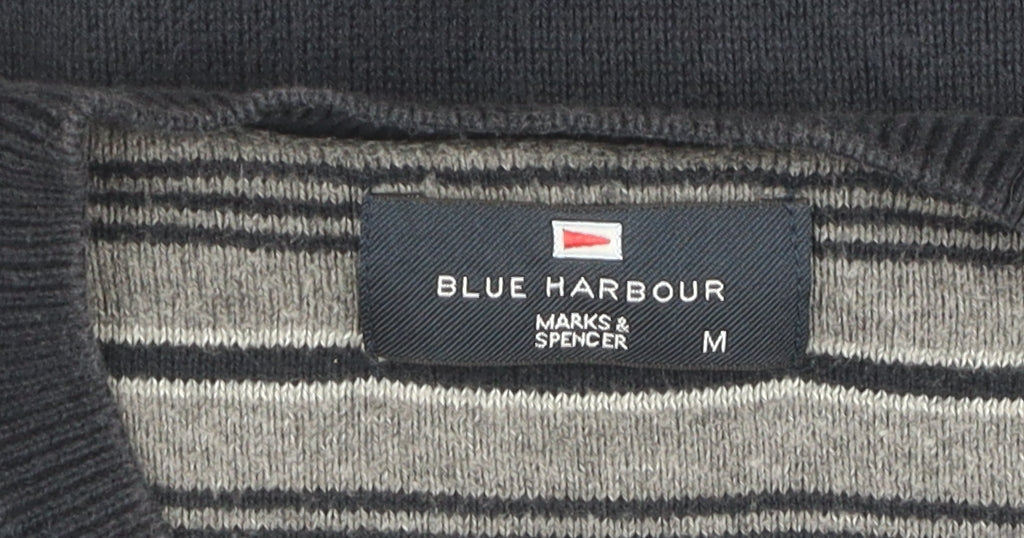 Marks & Spencer Men's Blue V-Neck Pullover Jumper M