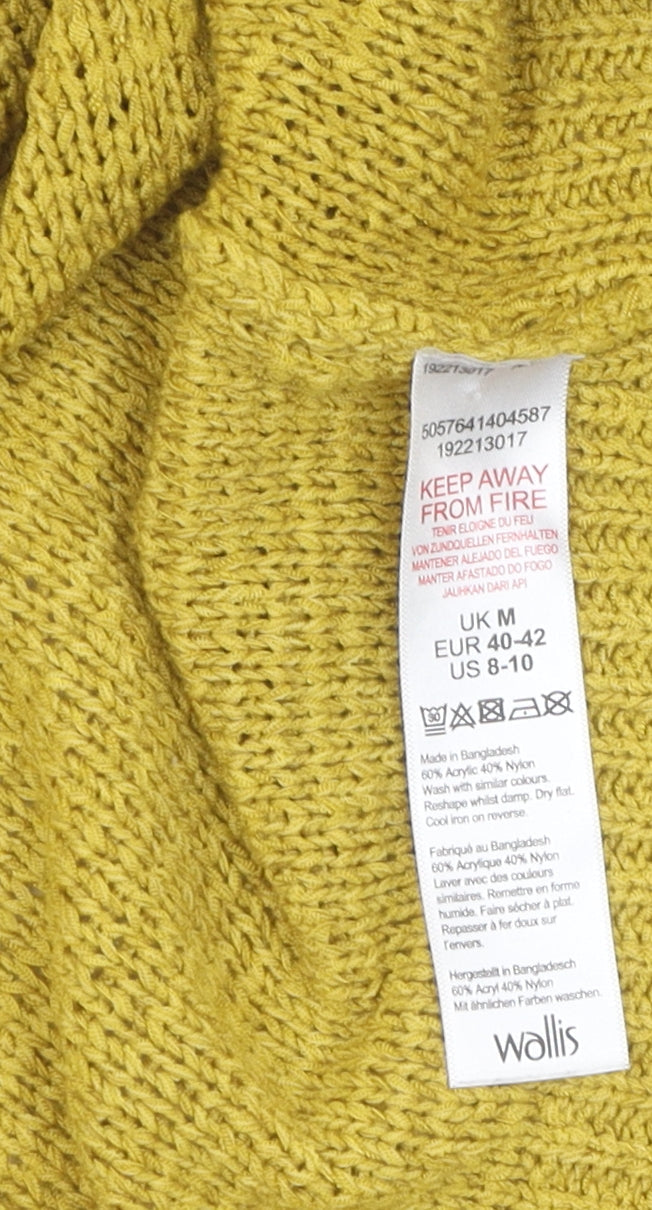 Wallis Women's Yellow V-Neck Cardigan M