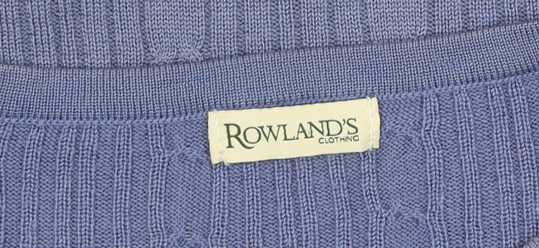 Rowland's Women's Blue Cable-Knit Pullover Jumper L