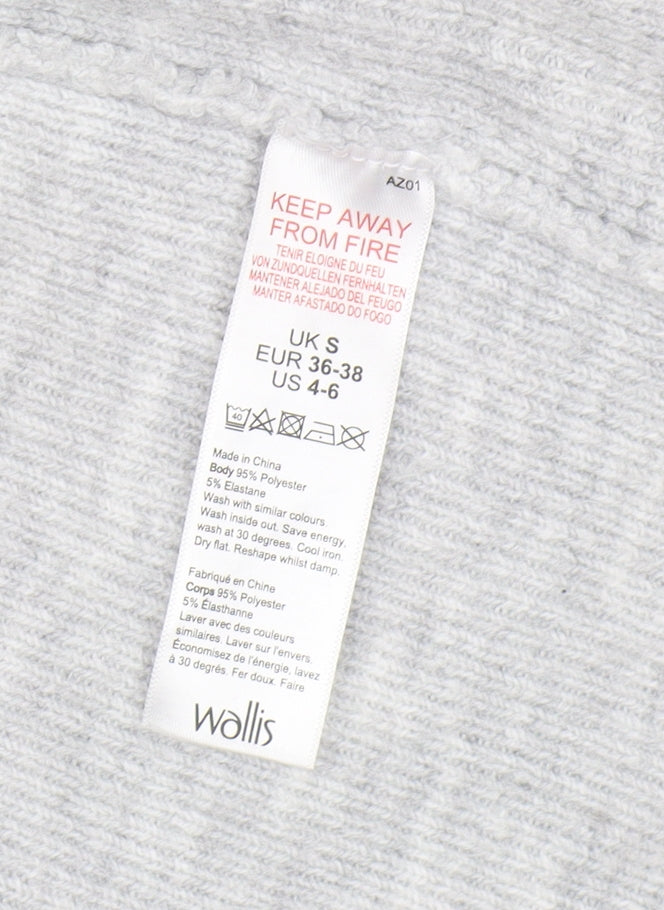 Wallis Women's Grey Open-Knit Cardigan S