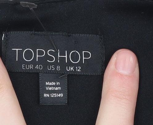 Topshop Women's Black Bodycon Dress Size 12