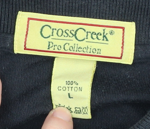 Crosshatch Men's Black Polo Shirt L Short Sleeve