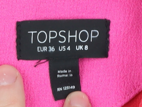 Topshop Women's Pink Shift Dress, Size 8, Party Style