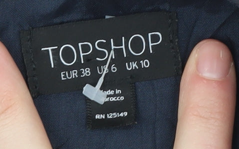 Topshop Women's Blue Sheath Dress, Size 10
