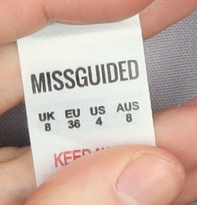 Missguided Women Off Shoulder Grey Pencil Dress UK 8