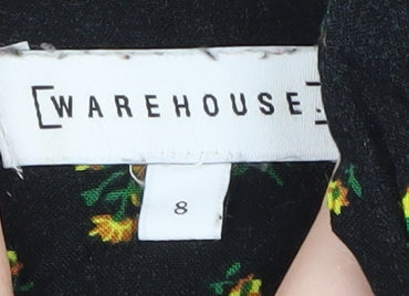 Warehouse Women's Black Floral Dress Size 8