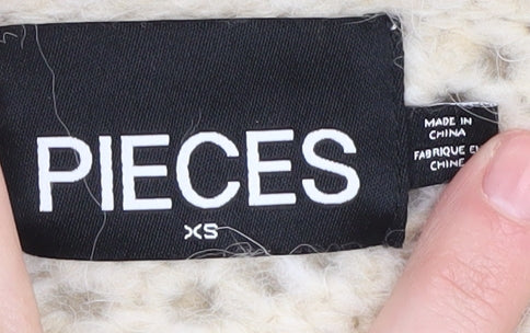 Pieces Women's Beige Knit Pullover Jumper XS