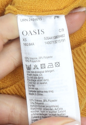 Oasis Women Yellow XS Knit Jumper Crew Neck Classic