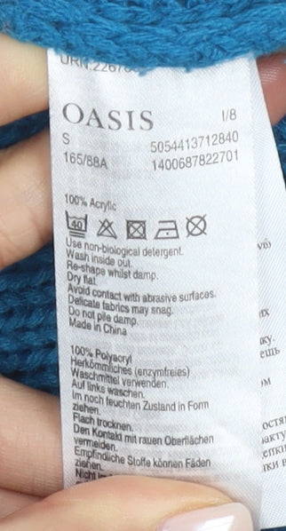 Oasis Women's Blue Pullover Jumper, Size S, Knit, Acrylic