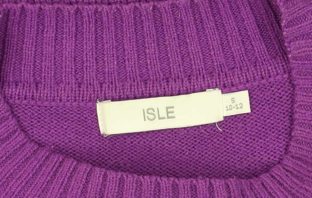 Isle Women's Purple Cable-Knit Pullover Jumper, Size S