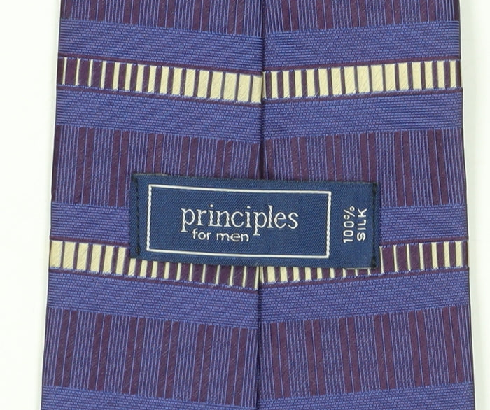 Principles for Men Blue Striped Silk Tie