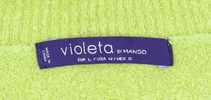 Violeta by Mango Women's Yellow Pullover Jumper L