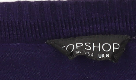 Topshop Women's Purple Cardigan Size 8 V-Neck Knit