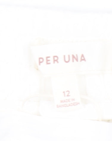 Marks & Spencer Women's White Paperbag Shorts Size 12
