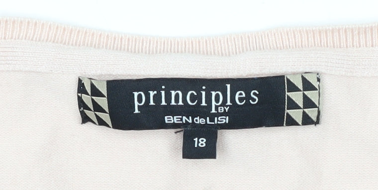 Principles Women's Pink T-Shirt Size 18 Embroidered