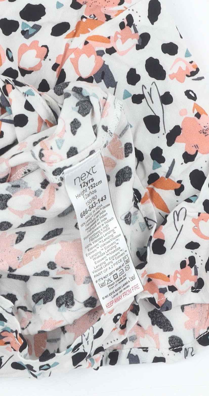 Next Teens Multicoloured Floral Cropped Top Size 12