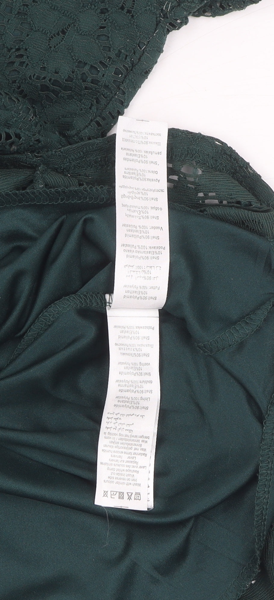 New Look Women's Green A-Line Lace Dress Size 10