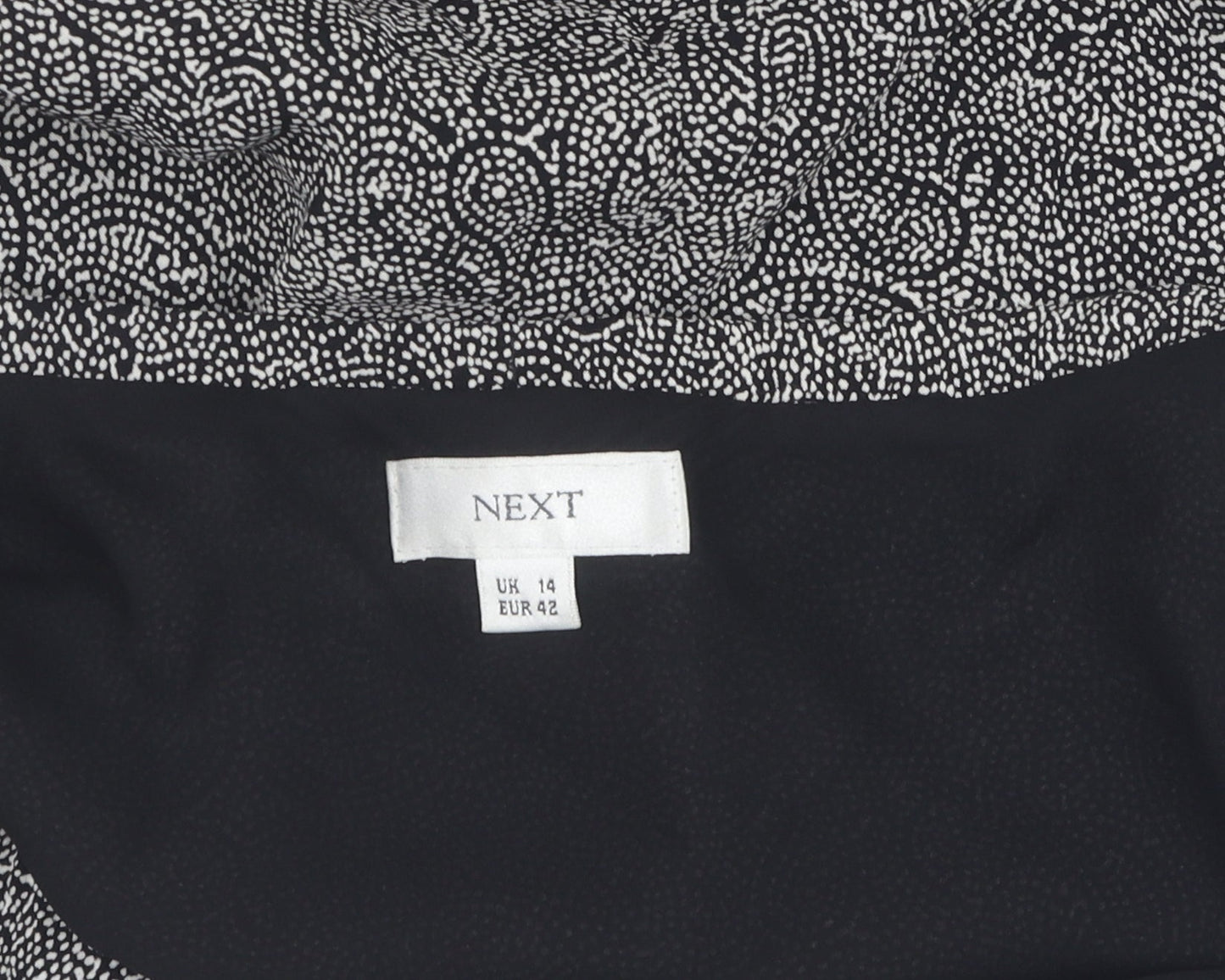 Next Women's Black Geometric Pencil Skirt, Size 14