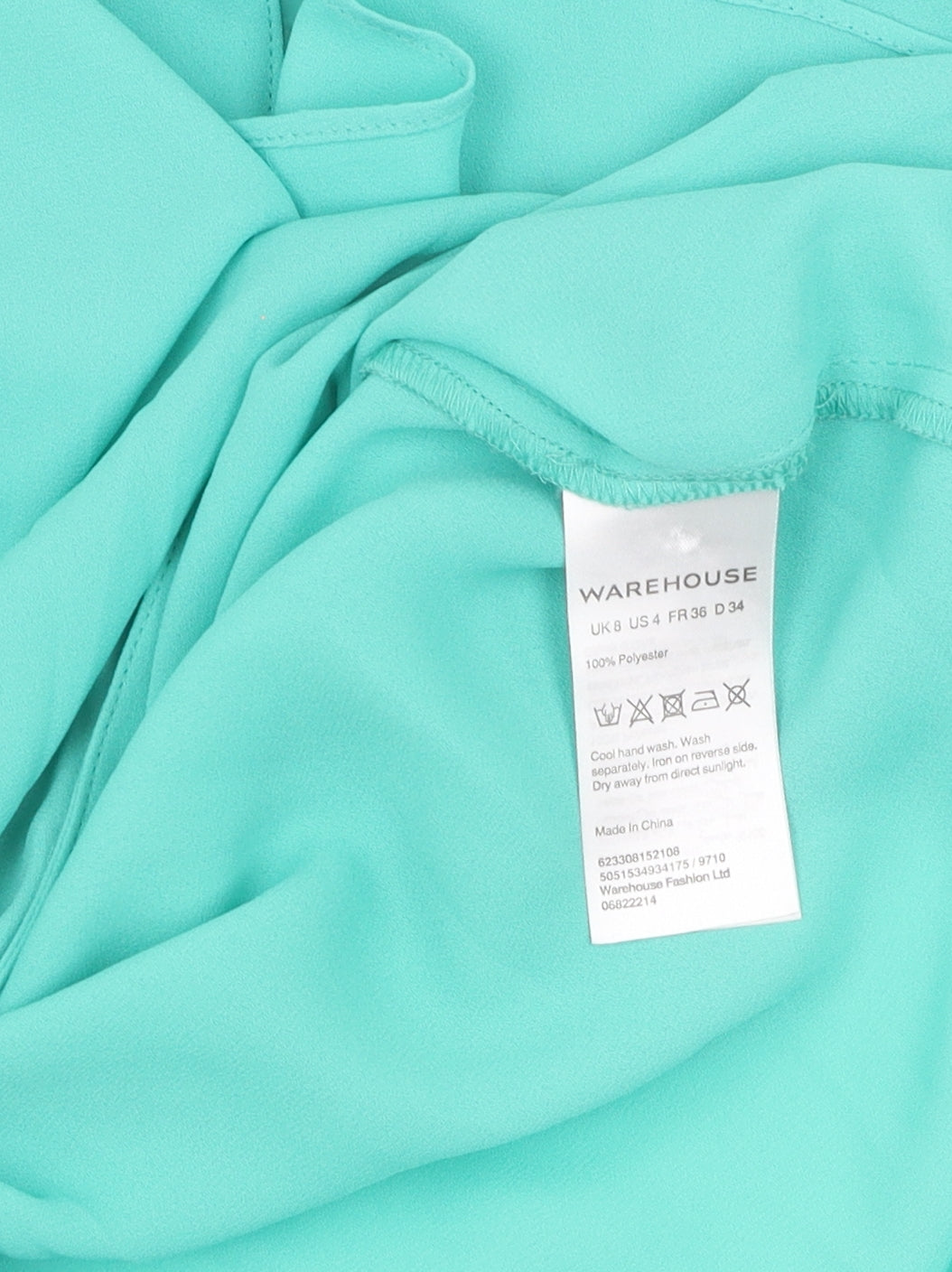 Warehouse Women's Green V-Neck Blouse Size 8