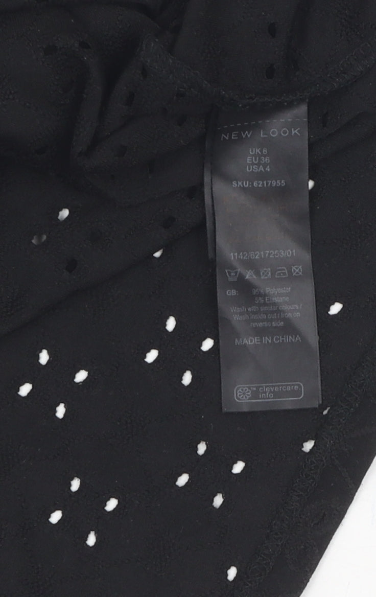 New Look Women's Black Blouse, Size 8, Flutter Sleeve