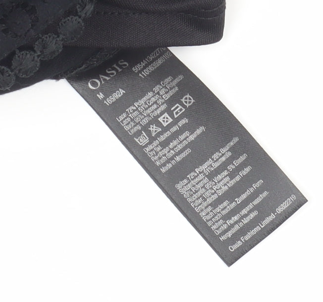 Oasis Black Lace Tunic Blouse, Women, Medium