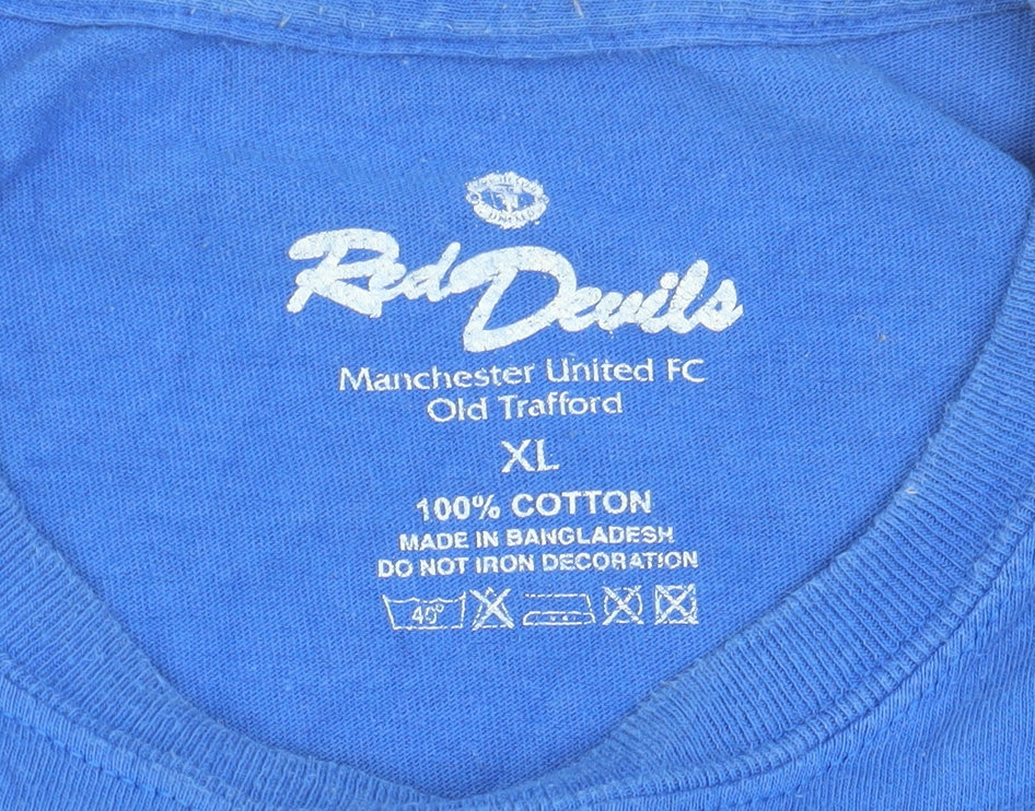 Red Devils Manchester United Men’s Blue XL T-Shirt