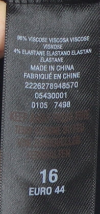 Dorothy Perkins Women's Black Blouse Size 16 Embroidered Casual