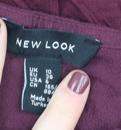 New Look Women's Red Blouse, Size 10, Short Sleeve