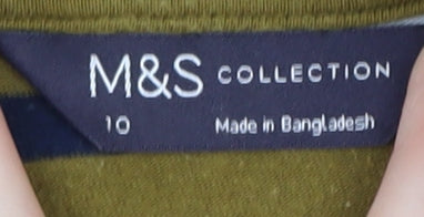 Marks & Spencer Women's Multicoloured Striped T-Shirt